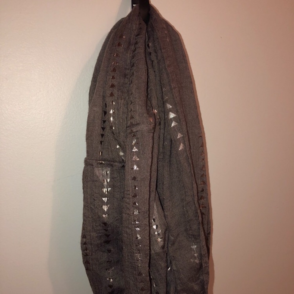 New Grey Infinity Scarf  With Metallic Detail